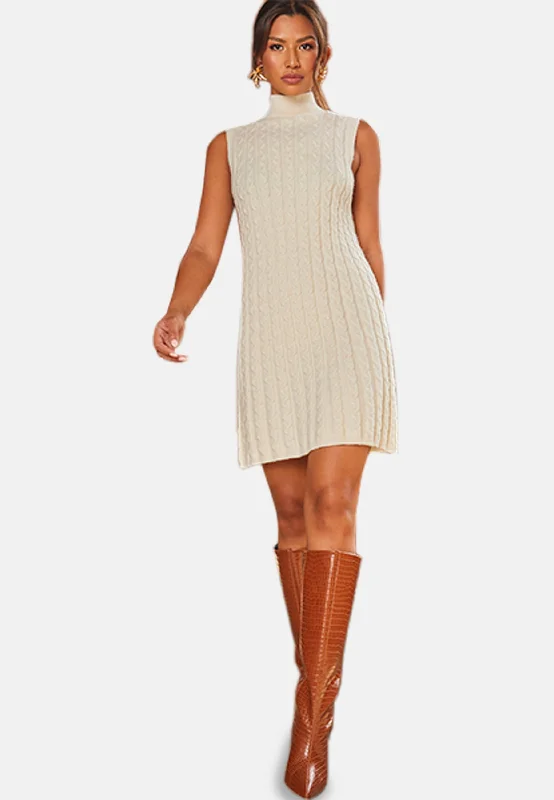 all-over-knitted-cable-high-neck-mini-dress-in-cream