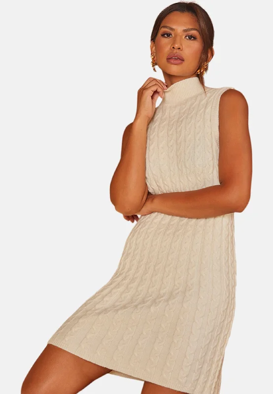 all-over-knitted-cable-high-neck-mini-dress-in-cream