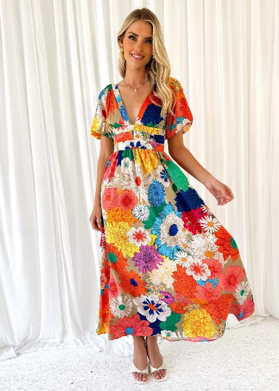 Alondra Maxi Dress - Retro Flowers