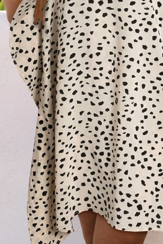 animal-print-tie-neck-mini-dress