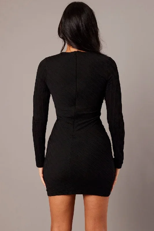 black-bodycon-dress-mini-long-sleeve-textured-ed2007-84wb-1