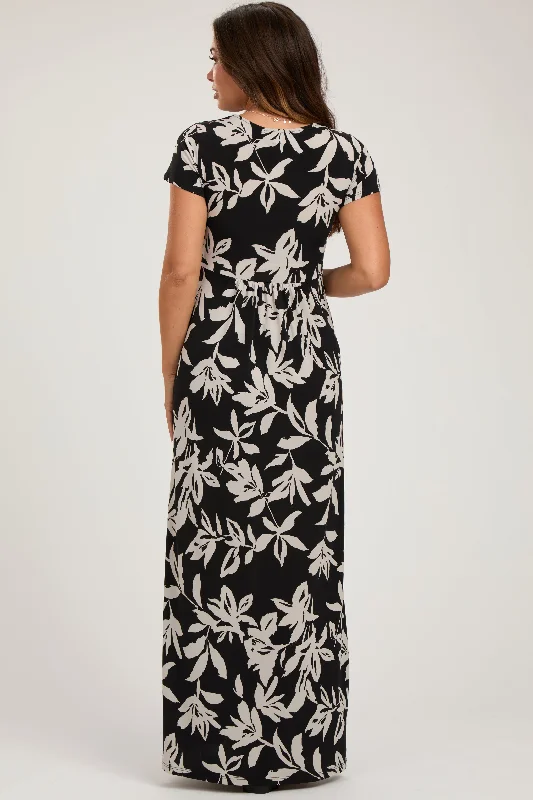 black-floral-v-neck-maternity-maxi-dress-1