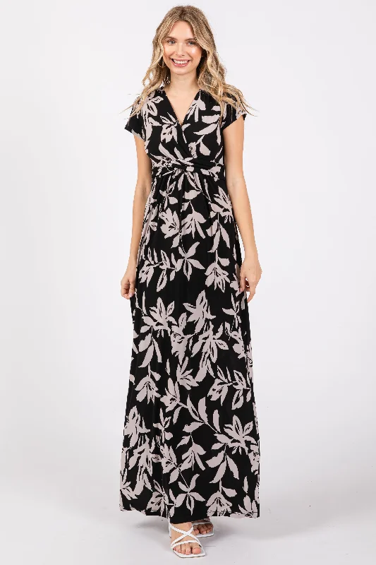 black-floral-v-neck-maternity-maxi-dress-1