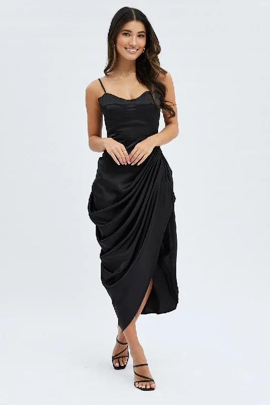 black-satin-draped-strappy-midi-dress-ed0081-35zb-1