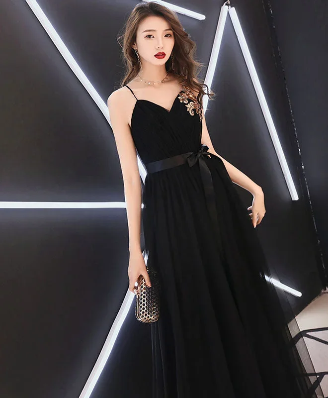 black-sweetheart-tulle-long-prom-dress-black-tulle-evening-dress