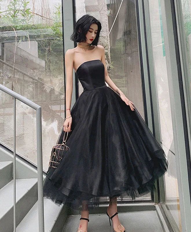 Black Tulle Short Prom Dress, Black Homecoming Dress