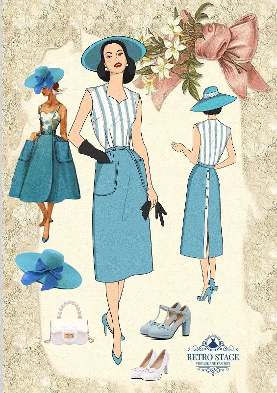 blue-1950s-stripes-patchwork-pocketed-dress