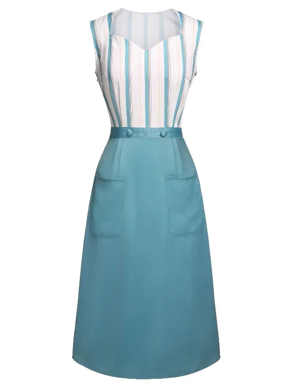 blue-1950s-stripes-patchwork-pocketed-dress