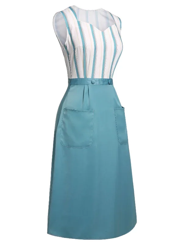 blue-1950s-stripes-patchwork-pocketed-dress