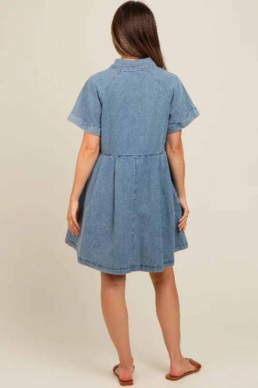 blue-denim-button-down-maternity-mini-dress