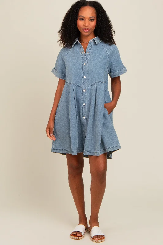 blue-denim-button-down-maternity-mini-dress