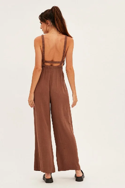 brown-sleeveless-jumpsuit-wide-leg-viscose-linen-dp1485-34rb