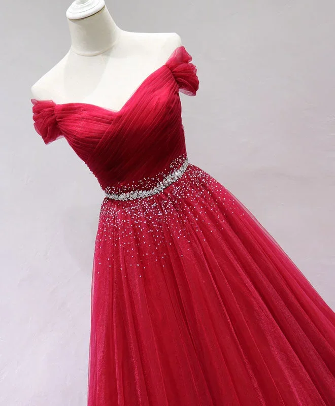 burgundy-off-shoulder-tulle-long-prom-dress-burgundy-formal-dress