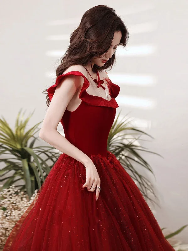 burgundy-round-neck-tulle-lace-long-prom-dress-burgundy-evening-dress-2