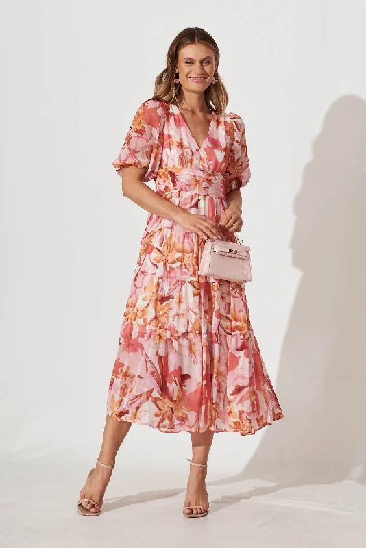 celine-midi-dress-in-pink-floral-lurex-chiffon