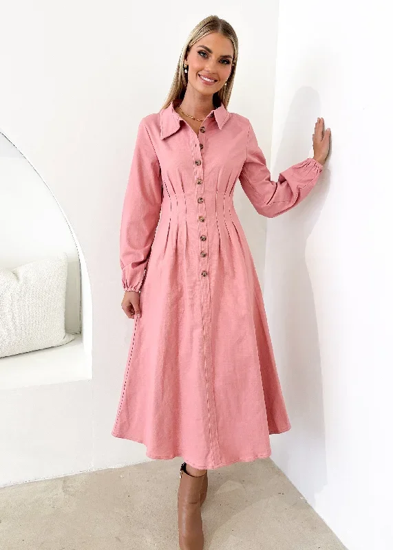 Chrissly Midi Dress - Pink