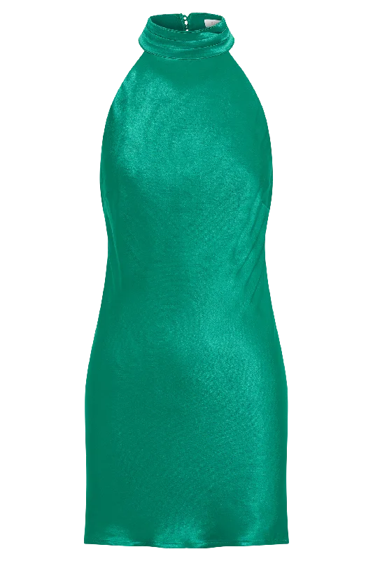 claire-shiny-a-line-mini-dress-green