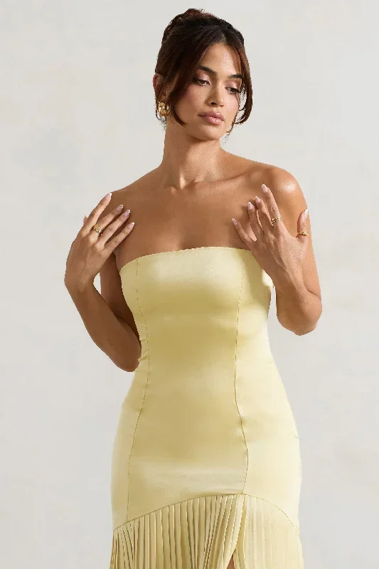 confidence-lemon-satin-bandeau-pleated-split-maxi-dress-cl133297176