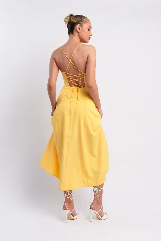 euro-summer-split-hem-midi-dress-yellow