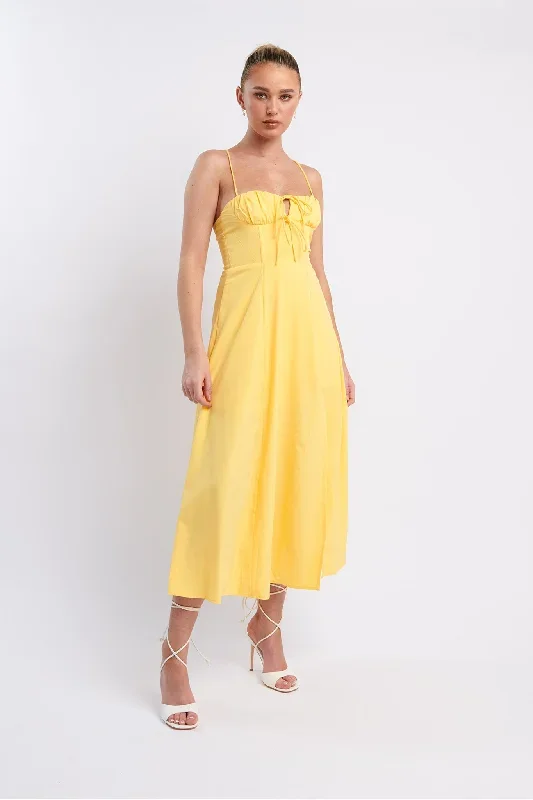 euro-summer-split-hem-midi-dress-yellow