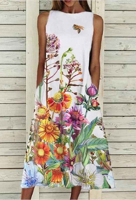 Floral Print Pocket Dress