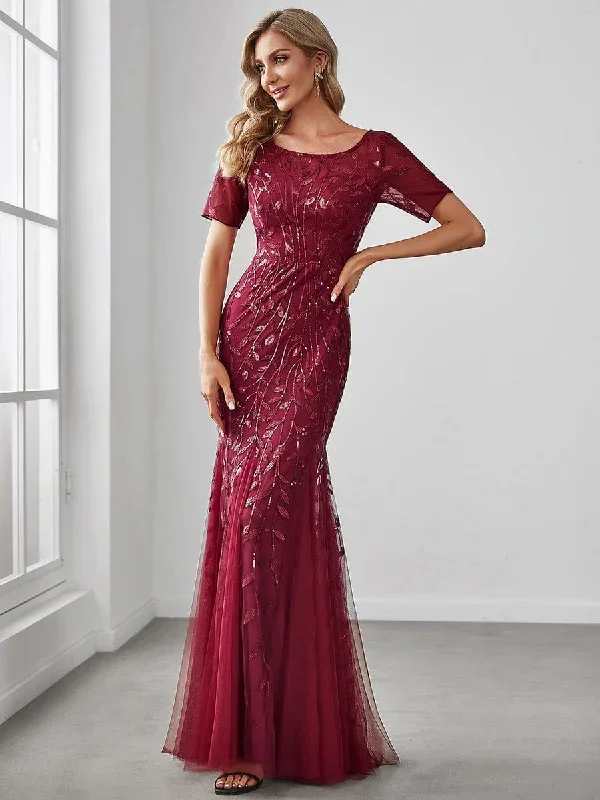 floral-sequin-print-fishtail-tulle-dresses-ez07707-1