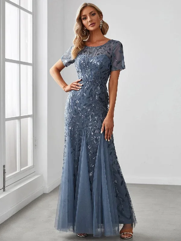 floral-sequin-print-fishtail-tulle-dresses-ez07707-1