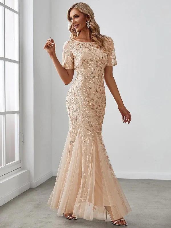 floral-sequin-print-fishtail-tulle-dresses-ez07707-1