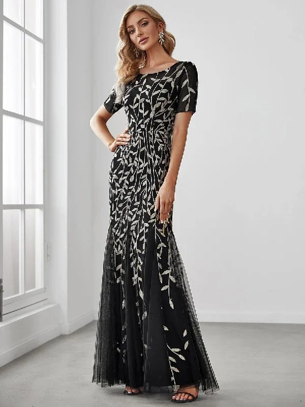 floral-sequin-print-fishtail-tulle-dresses-ez07707-1