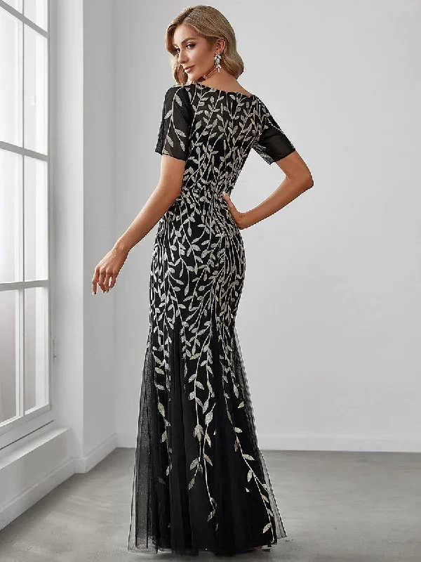 floral-sequin-print-fishtail-tulle-dresses-ez07707-1