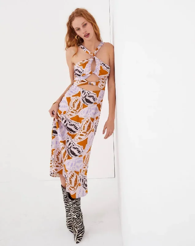 For Love & Lemons - Esmeralda Midi Dress - Orange