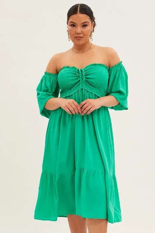 green-midi-dress-off-shoulder-shirred-ced31526-33a-1