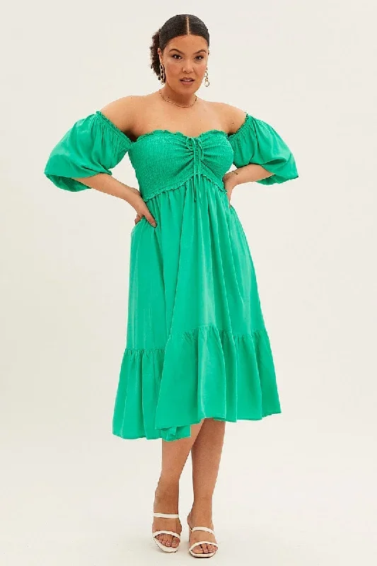 green-midi-dress-off-shoulder-shirred-ced31526-33a-1