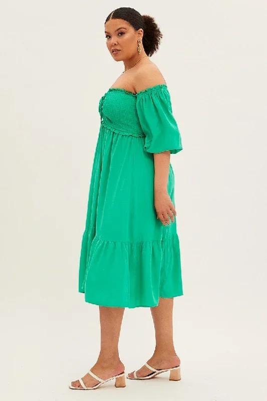 green-midi-dress-off-shoulder-shirred-ced31526-33a-1