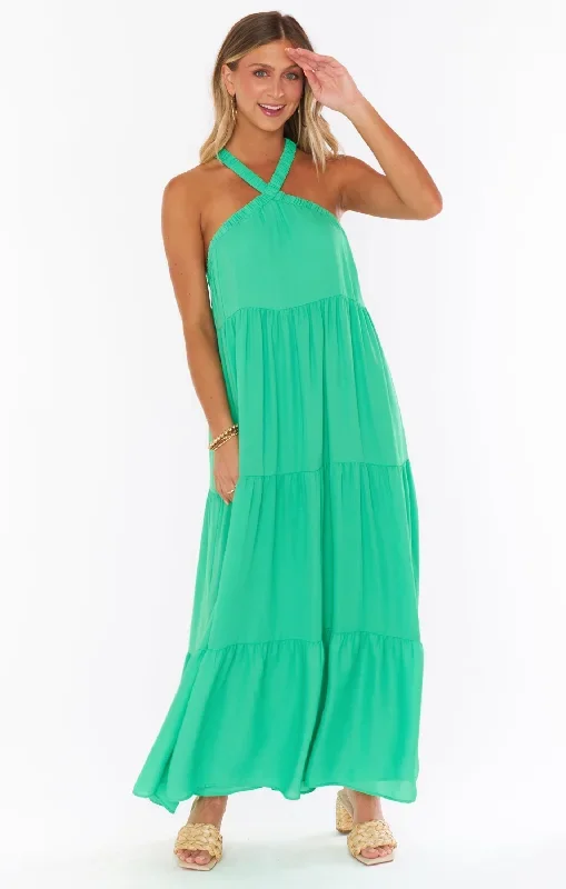 Hallie Halter Dress ~ Spring Green