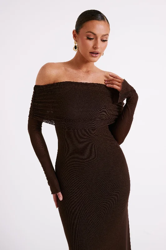 josie-off-shoulder-mesh-maxi-dress-dark-brown