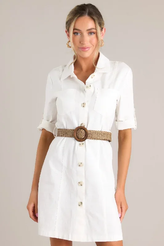 Reach Land's End Ivory Button Down Shirt Dress