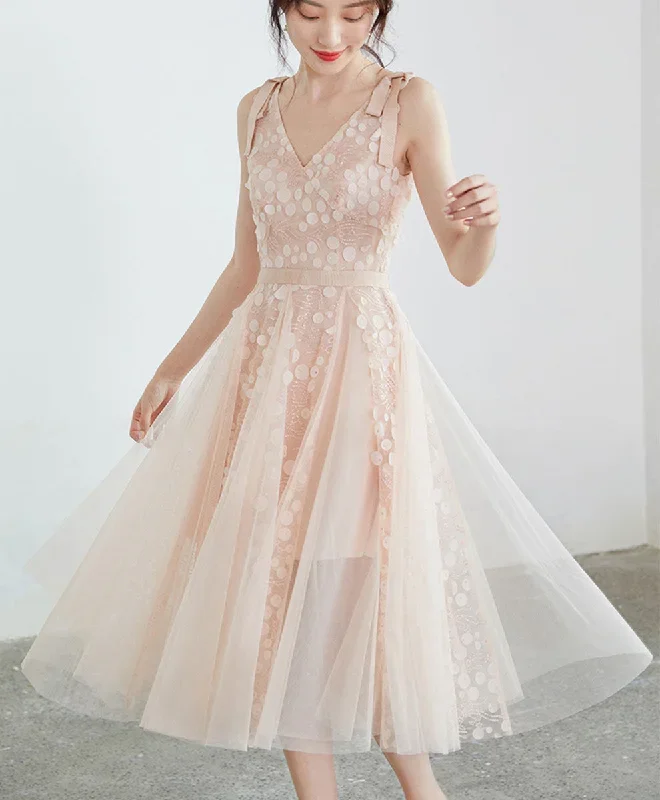 light-pink-tulle-v-neck-lace-short-prom-dress-tulle-lace-formal-dress