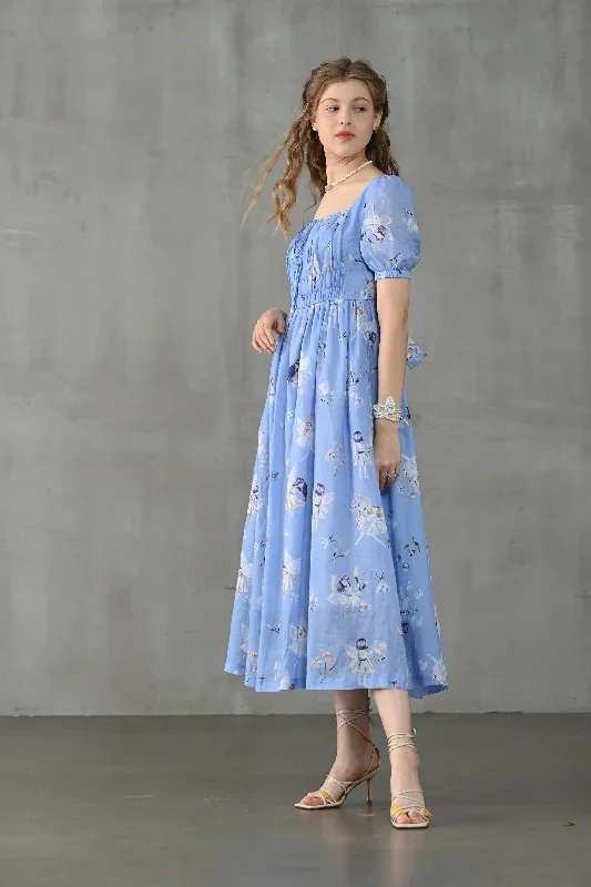 linen-floral-dress-fairy-linen-dress-blue-linen-dress-princess-linen-dress-maxi-floral-dress-linennaive