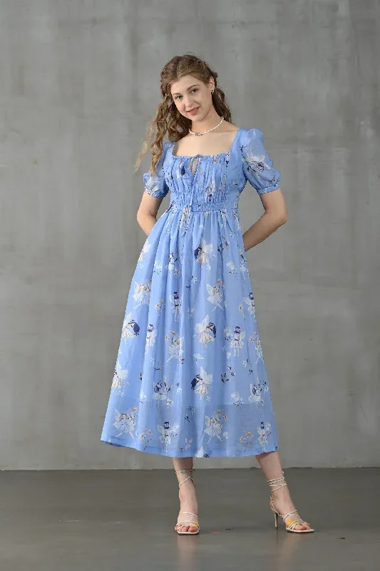 linen-floral-dress-fairy-linen-dress-blue-linen-dress-princess-linen-dress-maxi-floral-dress-linennaive