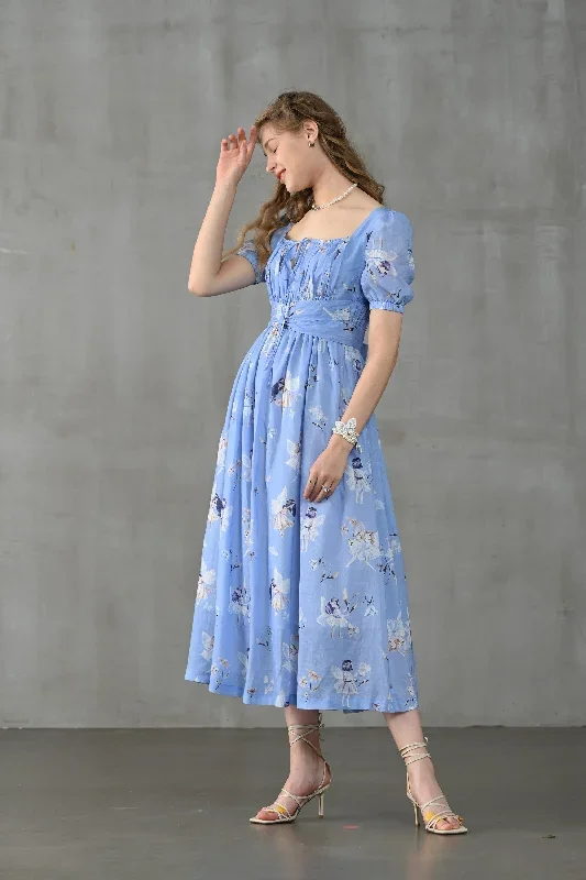 linen-floral-dress-fairy-linen-dress-blue-linen-dress-princess-linen-dress-maxi-floral-dress-linennaive