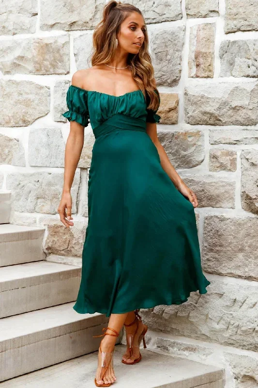 linka-off-shoulder-tie-back-midi-dress-forest-green