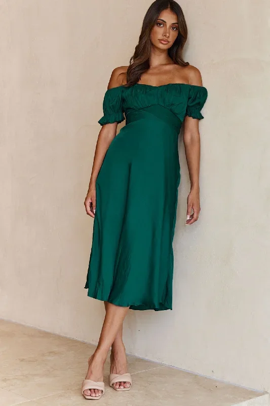 linka-off-shoulder-tie-back-midi-dress-forest-green