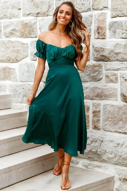 linka-off-shoulder-tie-back-midi-dress-forest-green