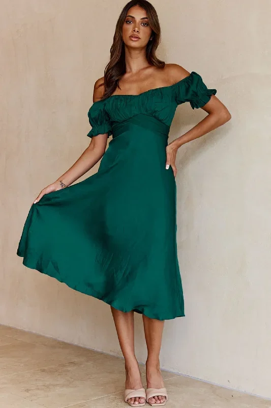 linka-off-shoulder-tie-back-midi-dress-forest-green