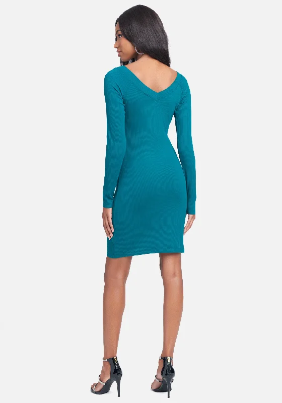 logo-long-sleeve-dress-storm-green