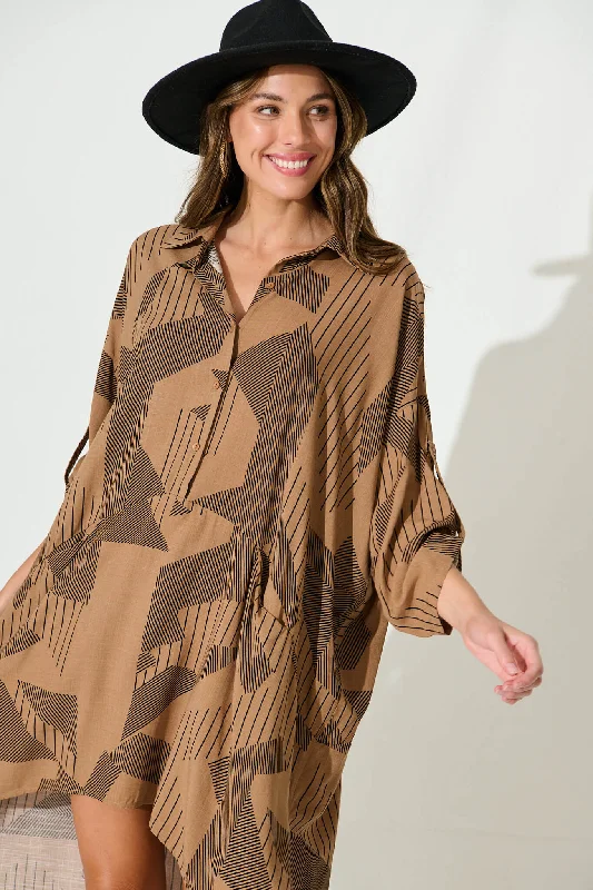 london-midi-smock-dress-in-brown-print