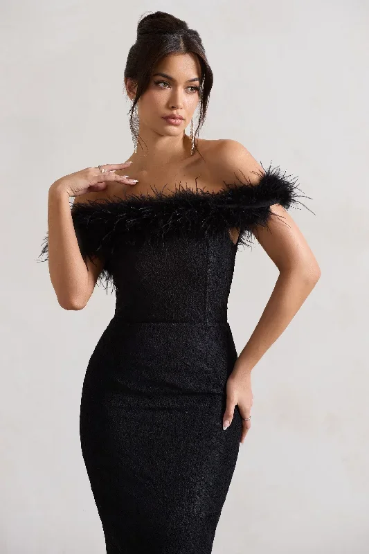 maiden-black-lace-bardot-midi-dress-with-feather-trim-cl132334002