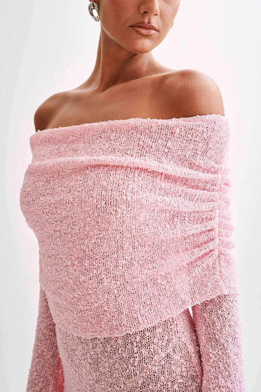 marisol-off-shoulder-boucle-mini-dress-baby-pink