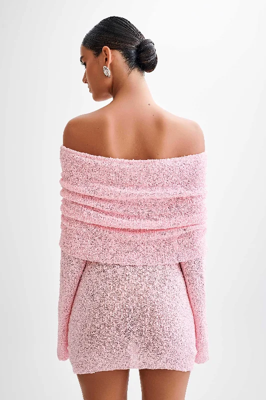 marisol-off-shoulder-boucle-mini-dress-baby-pink